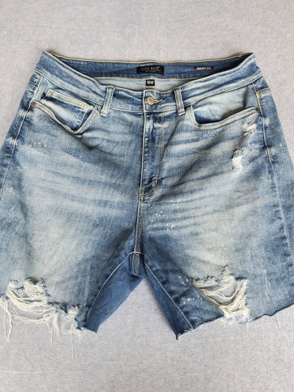 Judy Blue Light Blue Distressed Denim Jean Shorts